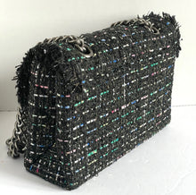 Load image into Gallery viewer, Kurt Geiger Crossbody Womens Black Large Brixton Lock Color Tweed Sequin Shoulder Bag