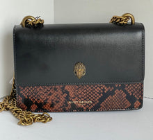 Load image into Gallery viewer, Kurt Geiger Crossbody Womens Black Small Shoreditch Leather Snake Embossed
