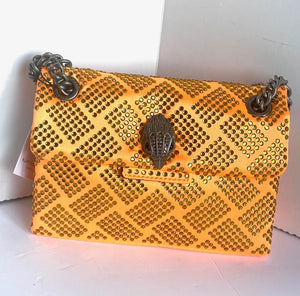 Kurt Geiger Crossbody Womens Orange Kensington Mini Beaded Shoulder Bag