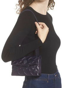 Kurt Geiger Crossbody Womens Purple Mini Kensington Drench Quilted Leather Bag