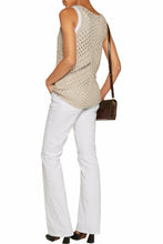 Load image into Gallery viewer, LINE Women&#39;s V-Neck Sleeveless Crochet Cotton Open-Knit Beige Tank Top