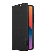 Load image into Gallery viewer, LAUT iPhone 12/12 Pro Black Case Folio Stand Card Slot Vegan Leather Prestige