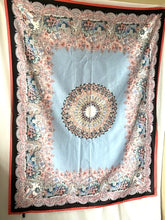Load image into Gallery viewer, Liberty London Cotton Silk Scarf Large Blue Oblong Floral Paisley Lightweight