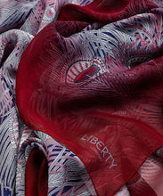 Load image into Gallery viewer, Liberty London Peacock Feather Silk Scarf Red All O Hera Oblong Lightweight Italy