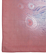 Load image into Gallery viewer, Liberty London Peacock Feather Silk Scarf Red All O Hera Oblong Lightweight Italy