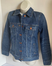 Load image into Gallery viewer, Madewell Jacket Womens Extra Small Blue Denim Distressed Cotton Relaxed Fit