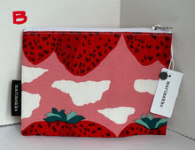 Load image into Gallery viewer, Marimekko Pouch Womens Mansikkavuoret Print Red Cotton Makeup Case