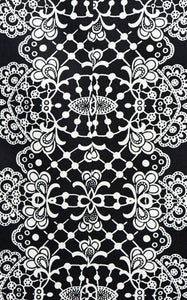 Nanette Lepore Women's Sleeveless A-Line Silk Mosaic Black Shift Dress - 4