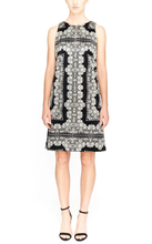 Load image into Gallery viewer, Nanette Lepore Women&#39;s Sleeveless A-Line Silk Mosaic Black Shift Dress - 4