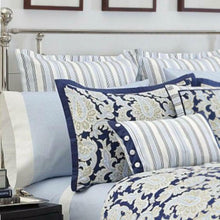 Load image into Gallery viewer, Nautica Queen Full Duvet Cover Blue Palmetto Bay Paisley Cotton 88x92in