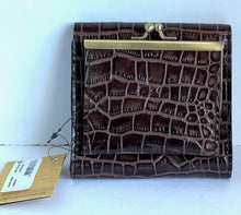 Load image into Gallery viewer, Patricia Nash Wallet Womens RFID Bifold ID Reiti Croc Embossed Brown Leather