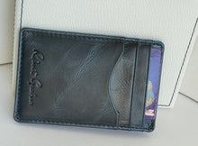 Load image into Gallery viewer, Robert Graham Men&#39;s RFID Haussman Card Case Slim Leather Blue Wallet, Boxed