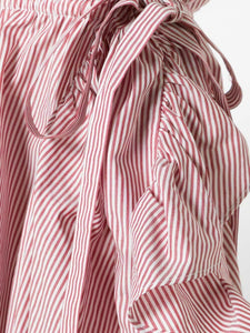 Robert Rodriguez Shirt Womens Small Red Off the Shoulder Ruffle Stripe Cotton Top
