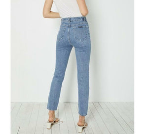 Rolla’s Women’s East Coast Ankle High Rise Stretch Skinny Jeans, Bondi Blue - 29