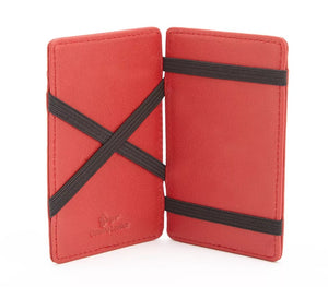 Royce New York Card Wallet Mens Magic Bifold 4-Sided Red Leather Slim , NIB