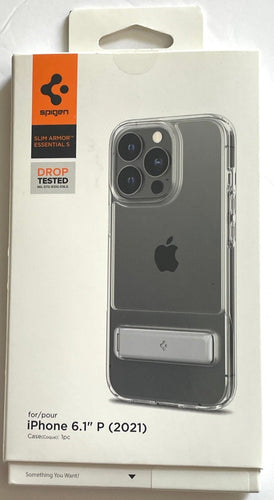 Spigen iPhone 13 Pro Case Slim Armor Clear Essential S Kickstand, Crystal