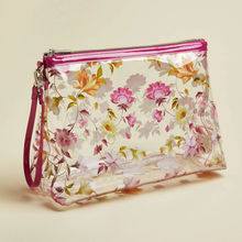 Load image into Gallery viewer, Ted Baker Makeup Bag Womens Large Floral Vinyl Toiletry Clear Pink Pouch