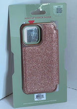 Load image into Gallery viewer, Ted Baker iPhone 13 PRO Folio Protective Case Glitter Rose Gold Mirror Womens