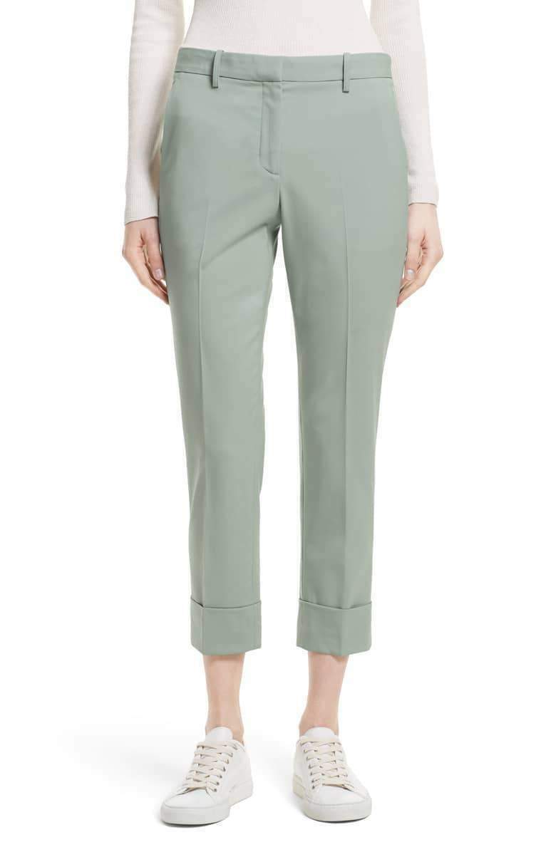 Theory Women's stretch wool straight Leg cropped Pant in size 12