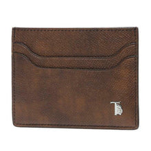 Load image into Gallery viewer, Tods Wallet Mens Brown Card Case Leather Monogrammed Logo Burnished Slim