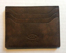 Load image into Gallery viewer, Tods Wallet Mens Brown Card Case Leather Monogrammed Logo Burnished Slim