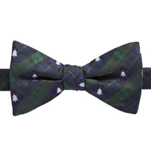 BowTie Tuesdays Men’s Blackwatch Christmas Tree Tartan Silk Pre-Tied Bow Tie - Luxe Fashion Finds