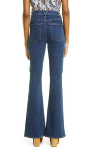 Veronica Beard Jeans 26 Womens Flare Beverly High Rise Button Fly Skinny Blue Dark
