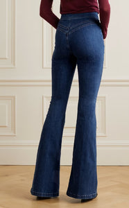 Veronica Beard Jeans 27 Womens Flare Exaggerated Sheridan High Rise Skinny Dark