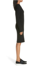 Load image into Gallery viewer, Vince Dress Womens Small Black Scoop Neck Long Sleeve Rib Knit Merino Wool