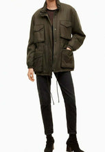 Load image into Gallery viewer, Aritzia Women's Oversized Parka Removable Hood Utility Khaki Winter Jacket - L