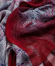 Load image into Gallery viewer, Liberty London Women’s All O Hera Peacock Feather Silk 43x51in Red Scarf
