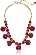 Load image into Gallery viewer, Kate Spade Women&#39;s Bauble Crystal Gold Tone Red Statement Necklace w Box