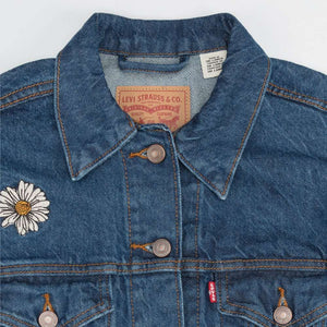 Levis Women’s Bed of Roses Ex-Boyfriend Embroidered Denim Trucker Jacket - Luxe Fashion Finds