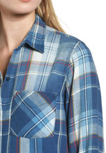 Load image into Gallery viewer, Current Elliott Shirt Womens Extra Small Blue Boyfriend Button-Up Plaid Cotton