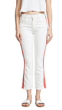 Load image into Gallery viewer, Mother Jeans Womens 25 White Dazzler Racer Stripe Mid Rise Crop Slim Pant