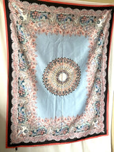 Load image into Gallery viewer, Liberty London Scarf Womens Large Blue Oblong Cotton Silk Floral Paisley 56x44in