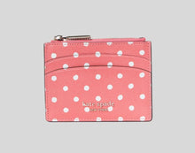 Load image into Gallery viewer, Kate Spade Wallet Womens Pink Cardholder Mini Spencer Dots  Zip Coin Keyring