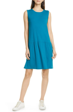 Load image into Gallery viewer, Eileen Fisher Dress Womens Large Blue Sleeveless Drop Waist A-Line Tencel Jersey - Luxe Fashion Finds