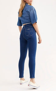 Rolla’s Women’s East Coast Ankle High Rise Skinny Blue Indigo Stretch Jeans - Luxe Fashion Finds