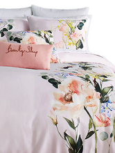 Load image into Gallery viewer, Ted Baker King Duvet Cover Set 3 Piece Pink Elegant Watercolor Floral Cotton 108 x 96