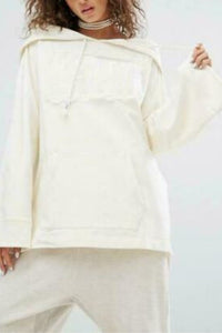 Puma X Fenty Women's Oversized Hoodie Off White Lace Tunic Sweatshirt  - M