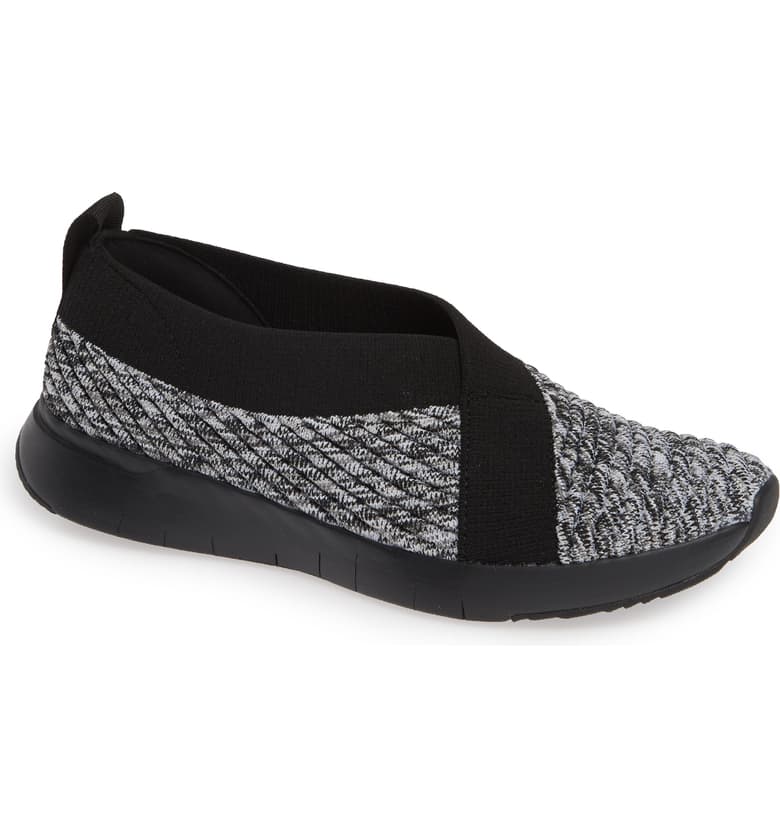 Fitflop Womens Artknit Ballerina Flex Cushion Casual Gray Black Shoes, 5 (36) - NIB - Luxe Fashion Finds