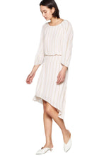 Load image into Gallery viewer, Joie Women’s Gabisa Pinstripe Blouson Asymmetric Hem Off White Dress - 6