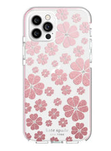 Load image into Gallery viewer, Kate Spade iPhone 12/12 Pro Pink Glitter Spade Flower Protective Hardshell Case, NIB