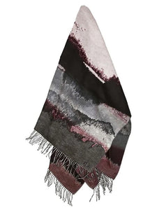 Fraas Throw Blanket Black Woven 60 x 70 Oeko-Tex Watercolor Cashmink Fringed