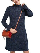 Load image into Gallery viewer, Anthropologie Women&#39;s Hutch Blue Floral Mock Neck Black Tunic Sweater Dress - S - Luxe Fashion Finds