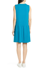 Load image into Gallery viewer, Eileen Fisher Women’s Sleeveless Drop Waist A-Line Tencel Jersey Blue Dress  - Luxe Fashion Finds