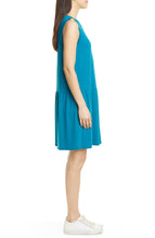 Load image into Gallery viewer, Eileen Fisher Women’s Sleeveless Drop Waist A-Line Tencel Jersey Blue Dress  - Luxe Fashion Finds