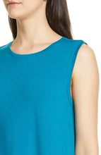 Load image into Gallery viewer, Eileen Fisher Women’s Sleeveless Drop Waist A-Line Tencel Jersey Blue Dress  - Luxe Fashion Finds