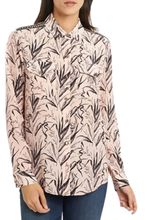 Load image into Gallery viewer, The Kooples pink button up silk botanical beaded top for women